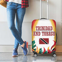 Trinidad and Tobago Scarlet Ibis Luggage Cover with Tropical Leaves and National Flag Design TS04