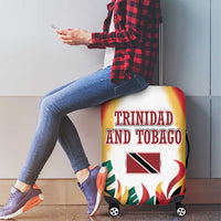 Trinidad and Tobago Scarlet Ibis Luggage Cover with Tropical Leaves and National Flag Design TS04