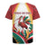 Trinidad and Tobago Scarlet Ibis Rugby Jersey with Tropical Leaves and National Flag Design TS04
