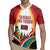 Trinidad and Tobago Scarlet Ibis Rugby Jersey with Tropical Leaves and National Flag Design TS04