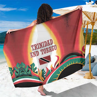 Trinidad and Tobago Scarlet Ibis Sarong with Tropical Leaves and National Flag Design TS04