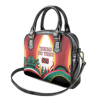 Trinidad and Tobago Scarlet Ibis Shoulder Handbag with Tropical Leaves and National Flag Design TS04