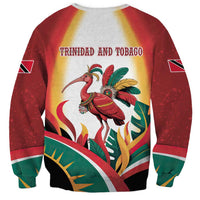 Trinidad and Tobago Scarlet Ibis Sweatshirt with Tropical Leaves and National Flag Design TS04
