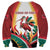 Trinidad and Tobago Scarlet Ibis Sweatshirt with Tropical Leaves and National Flag Design TS04
