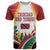 Trinidad and Tobago Scarlet Ibis T Shirt with Tropical Leaves and National Flag Design TS04