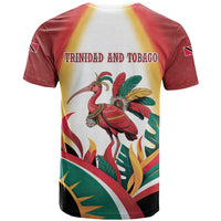 Trinidad and Tobago Scarlet Ibis T Shirt with Tropical Leaves and National Flag Design TS04