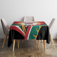 Trinidad and Tobago Scarlet Ibis Tablecloth with Tropical Leaves and National Flag Design TS04