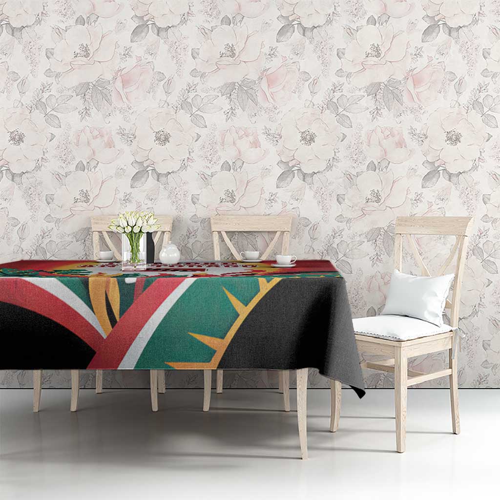 Trinidad and Tobago Scarlet Ibis Tablecloth with Tropical Leaves and National Flag Design TS04