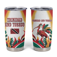 Trinidad and Tobago Scarlet Ibis Tumbler Cup with Tropical Leaves and National Flag Design TS04