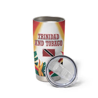 Trinidad and Tobago Scarlet Ibis Tumbler Cup with Tropical Leaves and National Flag Design TS04
