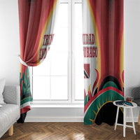 Trinidad and Tobago Scarlet Ibis Window Curtain with Tropical Leaves and National Flag Design TS04