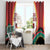 Trinidad and Tobago Scarlet Ibis Window Curtain with Tropical Leaves and National Flag Design TS04