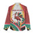 Trinidad and Tobago Scarlet Ibis Women Casual Shirt with Tropical Leaves and National Flag Design TS04