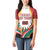 Trinidad and Tobago Scarlet Ibis Women Polo Shirt with Tropical Leaves and National Flag Design TS04