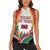 Trinidad and Tobago Scarlet Ibis Women Sleeveless Polo Shirt with Tropical Leaves and National Flag Design TS04