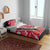 Trinidad and Tobago Red Poinsettia Bedding Set with National Crest and Diagonal Flag Sash Design - Wonder Print Shop