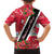 Trinidad and Tobago Red Poinsettia Family Matching Summer Maxi Dress and Hawaiian Shirt with National Crest and Diagonal Flag Sash Design - Wonder Print Shop