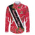 Trinidad and Tobago Red Poinsettia Family Matching Summer Maxi Dress and Hawaiian Shirt with National Crest and Diagonal Flag Sash Design - Wonder Print Shop