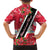 Trinidad and Tobago Red Poinsettia Kid Hawaiian Shirt with National Crest and Diagonal Flag Sash Design - Wonder Print Shop