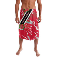 Trinidad and Tobago Red Poinsettia Lavalava with National Crest and Diagonal Flag Sash Design - Wonder Print Shop