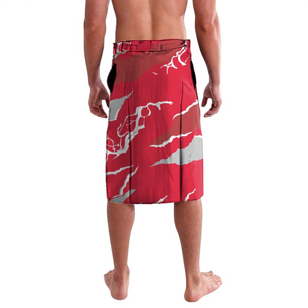 Trinidad and Tobago Red Poinsettia Lavalava with National Crest and Diagonal Flag Sash Design - Wonder Print Shop