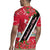 Trinidad and Tobago Red Poinsettia Rugby Jersey with National Crest and Diagonal Flag Sash Design - Wonder Print Shop