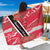 Trinidad and Tobago Red Poinsettia Sarong with National Crest and Diagonal Flag Sash Design - Wonder Print Shop