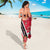 Trinidad and Tobago Red Poinsettia Sarong with National Crest and Diagonal Flag Sash Design - Wonder Print Shop