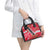 Trinidad and Tobago Red Poinsettia Shoulder Handbag with National Crest and Diagonal Flag Sash Design - Wonder Print Shop