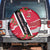 Trinidad and Tobago Red Poinsettia Spare Tire Cover with National Crest and Diagonal Flag Sash Design - Wonder Print Shop