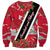 Trinidad and Tobago Red Poinsettia Sweatshirt with National Crest and Diagonal Flag Sash Design - Wonder Print Shop