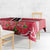 Trinidad and Tobago Red Poinsettia Tablecloth with National Crest and Diagonal Flag Sash Design - Wonder Print Shop
