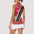 Trinidad and Tobago Red Poinsettia Women Sleeveless Polo Shirt with National Crest and Diagonal Flag Sash Design - Wonder Print Shop
