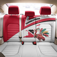 Trinidad and Tobago National Map Back Car Seat Cover with Scarlet Ibis and Coat of Arms on Red White Star Theme - Wonder Print Shop
