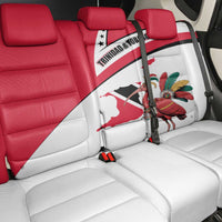 Trinidad and Tobago National Map Back Car Seat Cover with Scarlet Ibis and Coat of Arms on Red White Star Theme - Wonder Print Shop