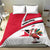 Trinidad and Tobago National Map Bedding Set with Scarlet Ibis and Coat of Arms on Red White Star Theme - Wonder Print Shop