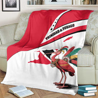 Trinidad and Tobago National Map Blanket with Scarlet Ibis and Coat of Arms on Red White Star Theme - Wonder Print Shop