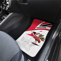 Trinidad and Tobago National Map Car Mats with Scarlet Ibis and Coat of Arms on Red White Star Theme - Wonder Print Shop