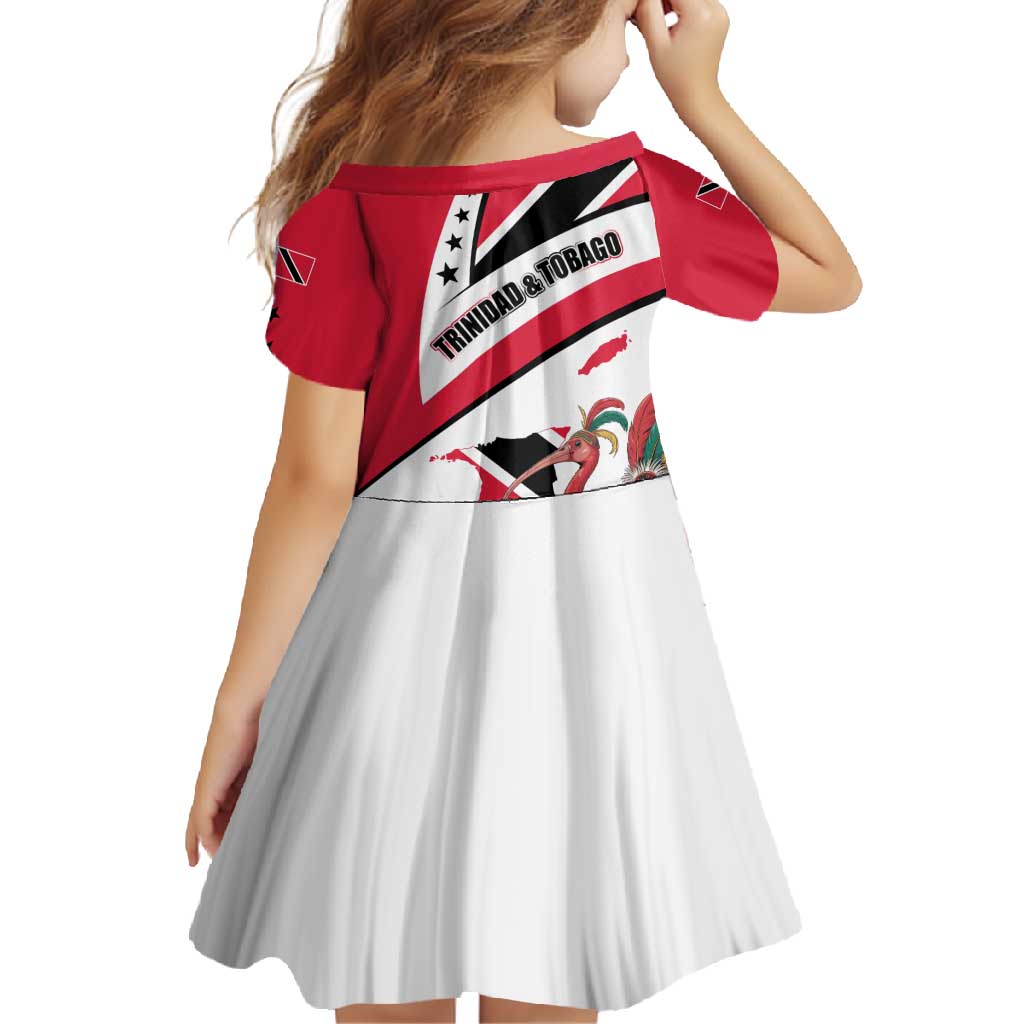 Trinidad and Tobago National Map Family Matching Off Shoulder Maxi Dress and Hawaiian Shirt with Scarlet Ibis and Coat of Arms on Red White Star Theme - Wonder Print Shop