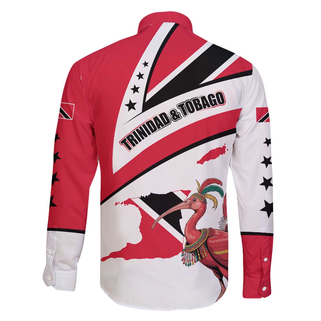 Trinidad and Tobago National Map Family Matching Puletasi and Hawaiian Shirt with Scarlet Ibis and Coat of Arms on Red White Star Theme - Wonder Print Shop
