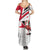 Trinidad and Tobago National Map Family Matching Summer Maxi Dress and Hawaiian Shirt with Scarlet Ibis and Coat of Arms on Red White Star Theme - Wonder Print Shop