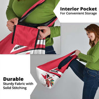 Trinidad and Tobago National Map Grocery Bag with Scarlet Ibis and Coat of Arms on Red White Star Theme - Wonder Print Shop