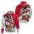 Trinidad and Tobago National Map Hoodie with Scarlet Ibis and Coat of Arms on Red White Star Theme - Wonder Print Shop