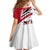 Trinidad and Tobago National Map Kid Short Sleeve Dress with Scarlet Ibis and Coat of Arms on Red White Star Theme - Wonder Print Shop