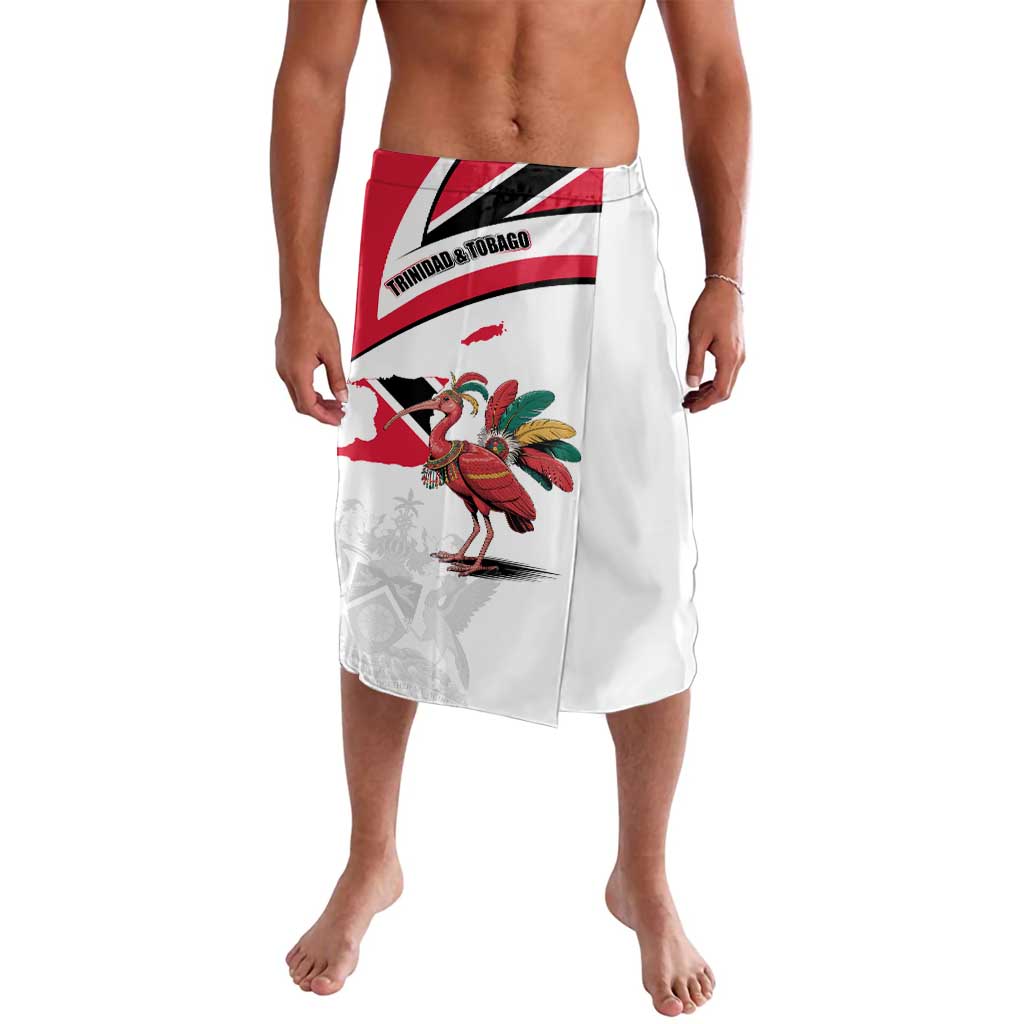 Trinidad and Tobago National Map Lavalava with Scarlet Ibis and Coat of Arms on Red White Star Theme - Wonder Print Shop