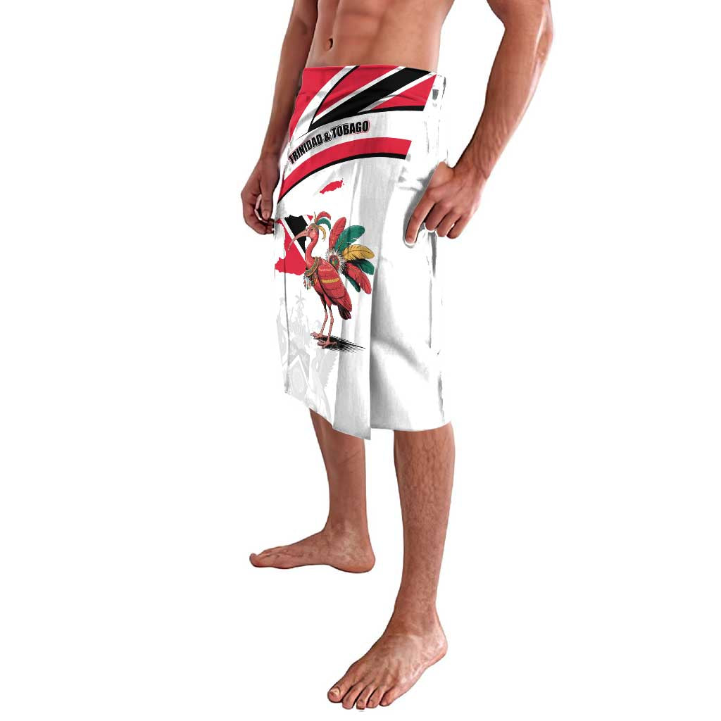 Trinidad and Tobago National Map Lavalava with Scarlet Ibis and Coat of Arms on Red White Star Theme - Wonder Print Shop