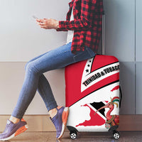 Trinidad and Tobago National Map Luggage Cover with Scarlet Ibis and Coat of Arms on Red White Star Theme - Wonder Print Shop