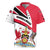 Trinidad and Tobago National Map Rugby Jersey with Scarlet Ibis and Coat of Arms on Red White Star Theme - Wonder Print Shop