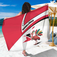 Trinidad and Tobago National Map Sarong with Scarlet Ibis and Coat of Arms on Red White Star Theme - Wonder Print Shop