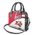 Trinidad and Tobago National Map Shoulder Handbag with Scarlet Ibis and Coat of Arms on Red White Star Theme - Wonder Print Shop